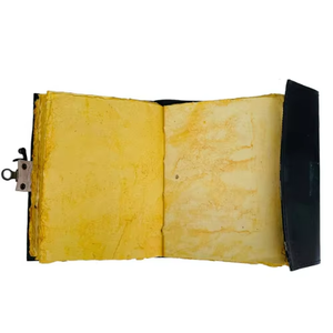 Carnet en cuir véritable Hocus Pocus 7x5 pouces, motif triangle œil maléfique, papier à bords festonnés classique, 120 pages vierges - Product Image 6