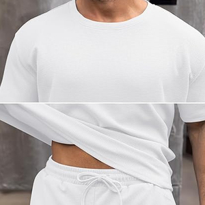 Custom Men Summer <b>Set</b> Manufacturer Cotton Cargo Shorts T Shirt Casual OEM Private Label Bulk - Product Image 5