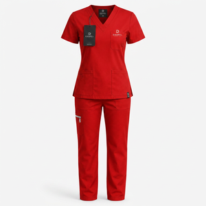 Conjuntos de Uniformes Médicos Transpirables de Spandex/Poliéster de Secado Rápido, Pantalones Jogger, MOQ Bajo, Mejores Uniformes Médicos de Enfermería Unisex de Punto - Product Image 1