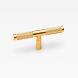 Trending T-Shaped Brass Furniture Pull Handle Drawer Knob Minimalist Design Durable Storage Closet <b>Hardware</b> Cupboard Drawer - Product Image 1