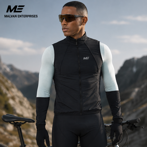 Veste de cyclisme légère pour homme de haute qualité, imperméable et coupe-vent en nylon 2-en-1, 6 poches, respirante, pour vélo de route et VTT - Product Image 2