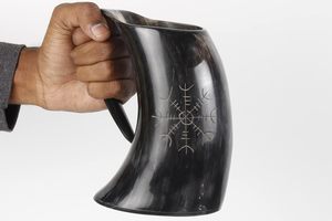 Genuine Buffalo Horn Drinking Mug Handcrafted Viking Horn Mug Natural Horn <b>Beer</b> Cup Medieval Tavern Mug Gift - Product Image 5