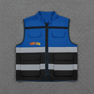 Gilet de travail réfléchissant durable avec bandes haute visibilité, conçu pour la sécurité au travail, gilet de sécurité pour hommes - Product Image 2