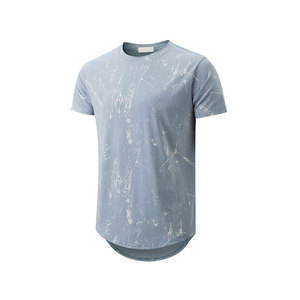 เสื้อยืดคอกลมแขนสั้นพิมพ์ลายทรงเข้ารูปยาวพิเศษลำลองถักทอระบายอากาศได้ดี 100% โพลีเอสเตอร์ - Product Image 1
