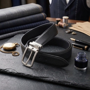 Cinturón de Cuero de Lujo con Hebilla Metálica Elegante para Hombre - Product Image 2