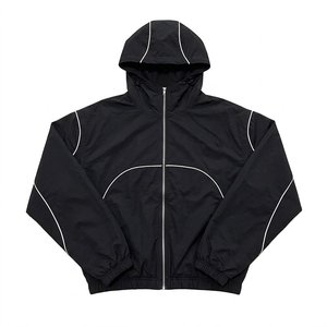 Wholesales Custom Logo Black Panels Men's 100% Polyester Eco-Friendly Waterproof <b>Wind</b> <b>Breaker</b> Sporty Pants Sets Winter Quick Dry - Product Image 5