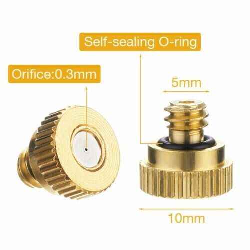 20x Brass Misting Nozzles for Outdoor Cooling System Garden Sprayer with Mister Sprinkler Feature
