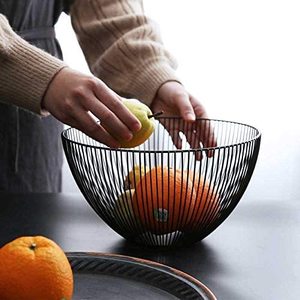 Wire Metal Geometric Round Fruit <b>Basket</b> for Kitchen Dining Table <b>Vegetable</b> Storage Bowl Decorative Countertop Organizer - Product Image 6