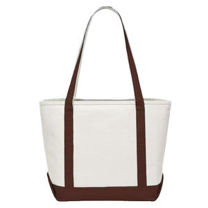 Sac fourre-tout spacieux en toile de plage, fabrication sur mesure, fermeture à plusieurs fermetures éclair, réutilisable, résistant, en toile 100% coton - Product Image 3