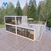 Maison préfabriquée en conteneur à structure en acier légère de la Chine Maisons modulaires économiques en conteneur de salon à deux couches