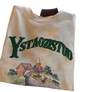 Camisetas bordadas personalizables OEM, diseño de bordado, camisetas de tela bordadas en camiseta - Product Image 1