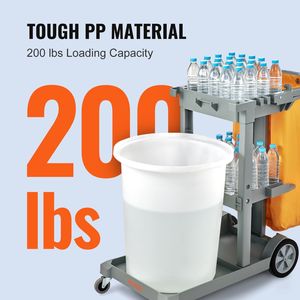 Janitorial รถเข็นทำความสะอาดสำนักงานพร้อมถุงพีวีซีสำหรับทำความสะอาด - Product Image 3