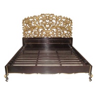 Lit en bois de qualité supérieure reproduction antique meubles de chambre à coucher lit sculpté à la main en bois massif doré meubles de maison de style français