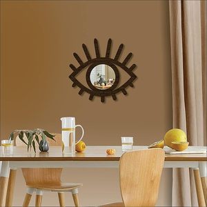 Miroir mural en forme d'œil, miroir décoratif en bois, décoration murale bohème moderne pour salon, chambre à coucher - Product Image 5