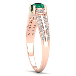 REYES Exquisite 925 Sterling <b>Silver</b> GRA Certified Moissanite and <b>Emerald</b> Gemstone <b>Ring</b> Luxury Birthstone Fine Jewelry For Women - Product Image 3