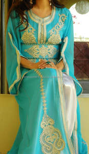 Caftan turc marocain doux et ample Abaya arabe musulman broderie vintage Moyen-Orient Abaya Dubaï - Product Image 2