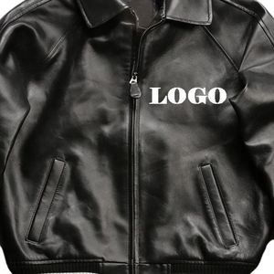 Chaqueta Bomber de Piel de Oveja Genuina para Hombre, Personalizada OEM, de Alta Calidad, Hecha a Mano, Estilo Vintage - Product Image 6