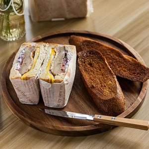 Plateau de service rond en bois massif poli Cacia, grand format, étanche, à un seul niveau, pour thé et fruits secs - Product Image 2