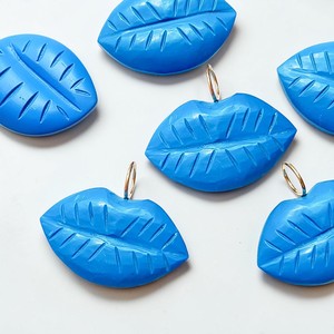 Colgante de Cristal Tallado en Forma de Labios Azul Turquesa con Diamantes de Imitación, Oro y Plata 925 para Fabricación de Joyas DIY, Collares y Pendientes - Product Image 5
