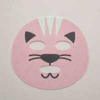 Y154-9 Sustrato para mascarilla facial con estampado digital de dibujos animados, patrón de gato, de fibra vegetal spunlace, no tejido, para mascarilla seca
