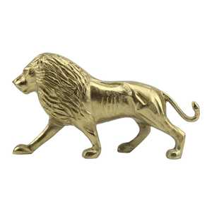 Escultura de León de 22 cm de Alto x 9 cm de Ancho x 40 cm de Largo, Figura de Animal Hecha a Mano, Decoración de Mesa, Estilo Tradicional, Pieza de Arte para Sala de Estar - Product Image 2