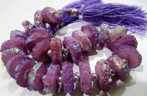 Cuentas de Cuarzo Solar Morado de Diseño, 15-20mm, Hilo de 8 Pulgadas, Piedras Místicas de Tierra para la Creación de Joyas - Product Image 4
