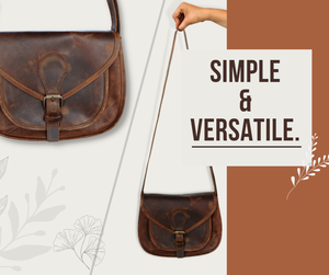 Sac à bandoulière Madosh pour femme en cuir véritable marron durable, multifonction, léger, vintage, avec deux fermetures éclair, 3L+ - Product Image 5