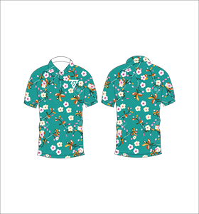 Camisa Polo Personalizada con Estampado Floral Verde, Camisa de Golf de Moda Ligera y Transpirable de Manga Corta para Hombre, Informal para Verano - Product Image 3