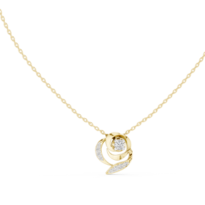 UNIQUE ROSE FLORAL LAB GROWN DIAMOND <b>PENDANT</b> SET IN 18KT <b>SOLID</b> YELLOW <b>GOLD</b> FOR ENGAGEMENT WEDDING VALENTINE GIFT EVERYDAY WEAR - Product Image 1