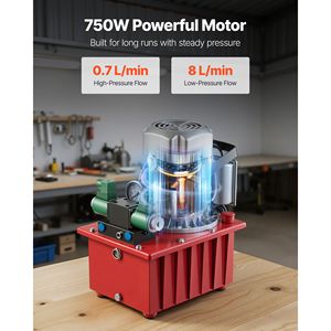 Pompe hydraulique électrique 750W 10000 PSI 120V, unité de puissance à double action avec électrovanne et pédale - Product Image 6