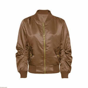 Satin <b>Jacket</b> in Factory Price Best Different Size Men Golden Satin Bomber <b>Jacket</b> Unisex Casual Zipper Closure Stand Collar - Product Image 2
