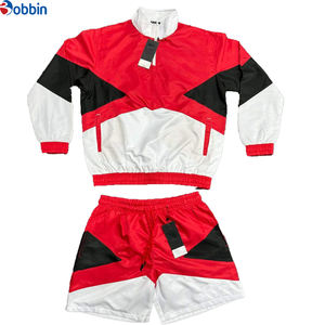 Conjunto Deportivo de Nylon Transpirable y Cómodo, Estilo Hip Hop, Chaqueta Corta con Cierre y Parches con Logotipo Personalizado, Pantalones Cortos Deportivos - Product Image 2