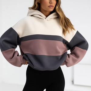 Offre Exclusive : Sweat à Capuche Polyvalent pour Femme, Hiver/Automne, Confortable, Superposé, Coupe Ample, Doublure en Tissu Éponge, Spandex/Coton - Product Image 4