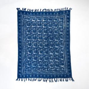 ผ้าห่มโยนพิมพ์ลายนกบล็อกมือสีครามใหม่สำหรับคลุมโซฟาและตกแต่งบ้าน - Product Image 3