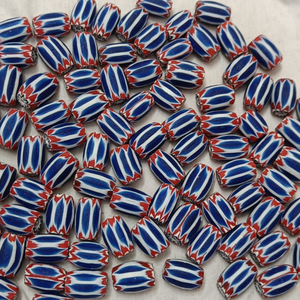 Cuentas de vidrio Chevron hechas a mano, largas y ovaladas, tipo Rosetta, sueltas para manualidades DIY, collares, pulseras y fabricación de joyas al por mayor - Product Image 6