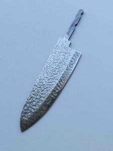 Couteau de cuisine industriel en acier Damas SHARP POINT TRADES, lame droite de 8 pouces, épaisseur 0,5 mm, manche en bois, biseau 2 - Product Image 5