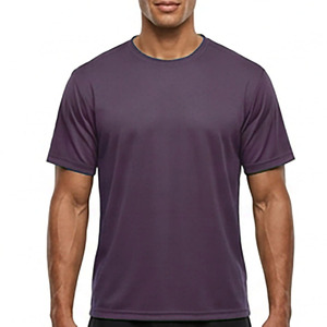 T-shirt à manches courtes de couleur unie, décontracté et confortable, en coton de qualité supérieure pour homme, coupe ample avec épaules tombantes - Product Image 1