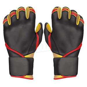Gants de frappe en cuir noir, rouge et jaune, durables, pour entraînement, unisexes, adultes, à enfiler, ambidextres, logo personnalisable - Product Image 1