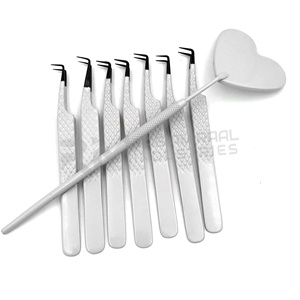Pinzas de Alta Calidad RMI de 90 Grados para Extensión de Pestañas, Fabricante de Pinzas con Punta de Fibra, Color Negro Mate, Mega Volumen - Product Image 2