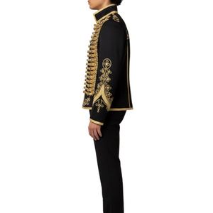 Unisex Black Gold Embroidered Premium Soccer Uniform Turn-<b>down</b> Collar Short Sleeve Regular Fit Letter Front All Seasons Wear - Product Image 2