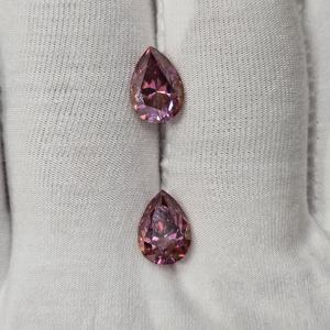 เพชรโมอิสเคลือบสีชมพูทรงหลวมเหมาะสำหรับทำเครื่องประดับมีสไตล์ทำจากแร่ควอทซ์ธรรมชาติรูปทรงลูกแพร์100กะรัต - Product Image 5