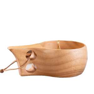 Tasse à café en bois d'acacia naturel de haute qualité, grande tasse à thé en bois de style japonais, récipient à boisson - Product Image 6