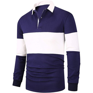 Polo en coton tricoté pour homme, manches longues, broderie personnalisée, uniforme de travail uni, fournisseur OEM en gros - Product Image 3