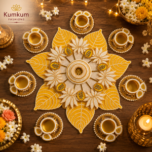 New Arrival Handmade Eco-Friendly Traditional Indian Floral Rangoli Set Tealight <b>Candle</b> <b>Holder</b> Christmas Diwali Pooja Wedding - Product Image 2