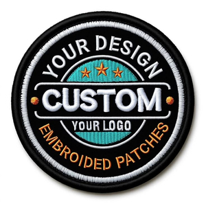Patch brodé personnalisé, cercle à coudre, applique en feutre non tissé avec logo pour la décoration de vêtements - Product Image 1