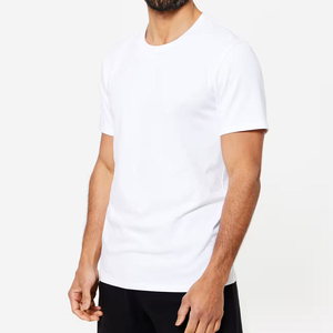 Nouveau T-shirt tendance et cool pour homme, blanc uni, à manches courtes, en coton, col rond, personnalisable, exporté du Pakistan, vente en gros - Product Image 3