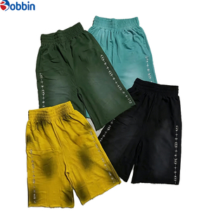 Nuevos Pantalones Cortos de Verano para Hombre, con Pedrería, Lavado Desgastado, Transpirables, de Secado Rápido, Cintura Elástica, de Lona, Holgados - Product Image 5
