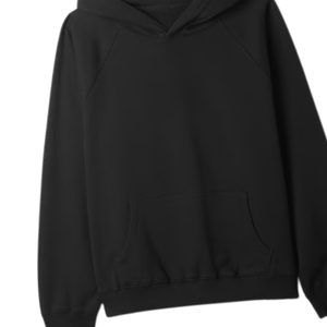 Sudadera con Capucha Unisex Bordada, Color Negro Sólido, Felpa Francesa, Informal, con Bolsillo Delantero, Talla Grande, 100% Algodón Ecológico - Product Image 5