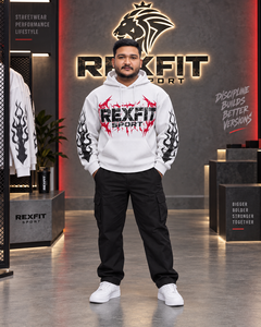 <b>Mens</b> <b>White</b> Waffle Full Zip Plush Fleece 370g Oversized Streetwear Winter <b>Sweatshirt</b> OEM Service Casual Apparel - Product Image 1