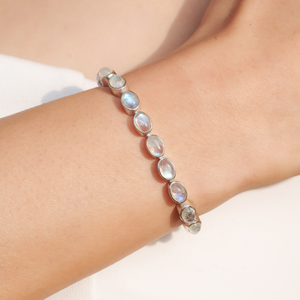 Magnifique bracelet tennis unisexe en argent sterling 925 de haute qualité avec opale naturelle, accessoires de joaillerie raffinés - Product Image 2